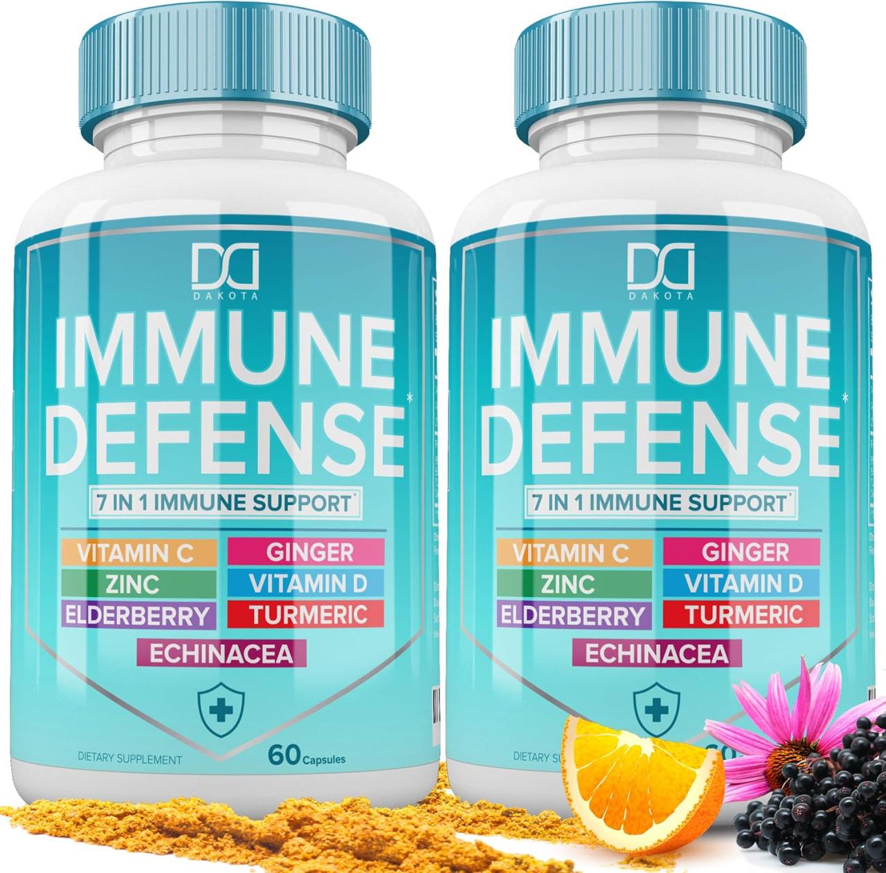 Amazon.com: Suplemento de refuerzo de apoyo inmune 7 en 1 con saúco ...